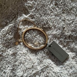 AllSaints Gold Bar Hinged Bangle Bracelet